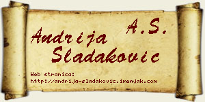 Andrija Sladaković vizit kartica